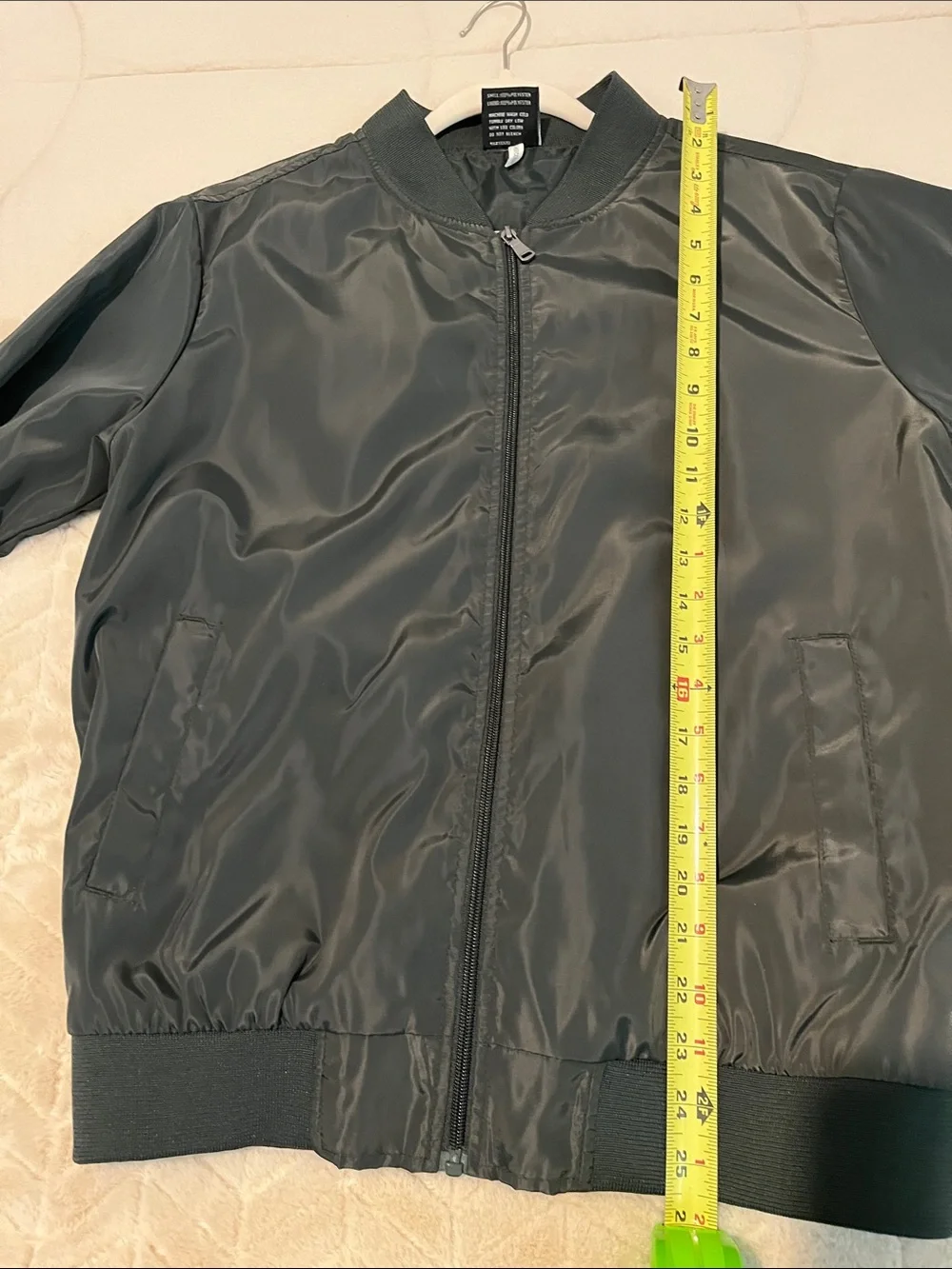 Green Satin Zip Jacket Men's